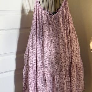 Old Navy Pink Floral Midi Dress with pockets